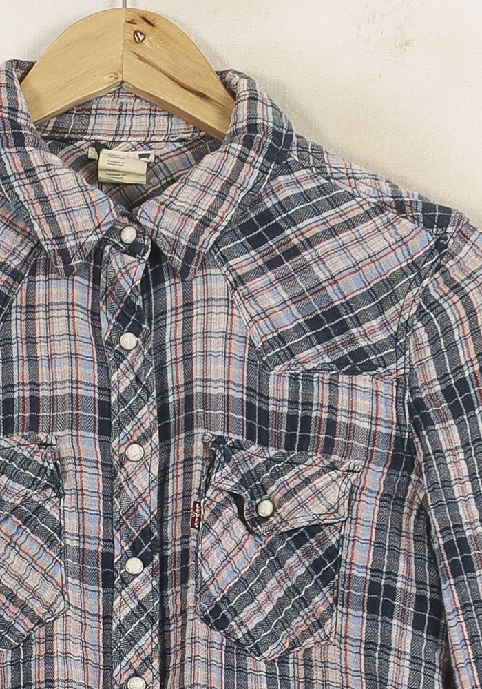 Chemise à Carreaux Bleue et Blanche - Taille M/38 de la marque Levi's | PARAD75163 - Vendu par Paradigme - Image 3