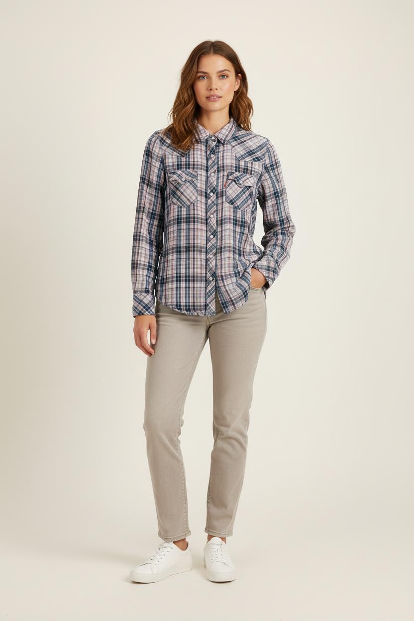 Chemise à Carreaux Bleue et Blanche - Taille M/38 de la marque Levi's | PARAD75163 - Vendu par Paradigme - Image 1