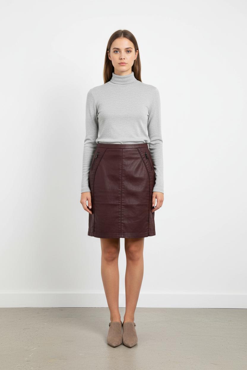 Jupe Courte Bordeaux - Taille M/38 de la marque IKKS | PARAD75172 - Vendu par Paradigme - Image 1