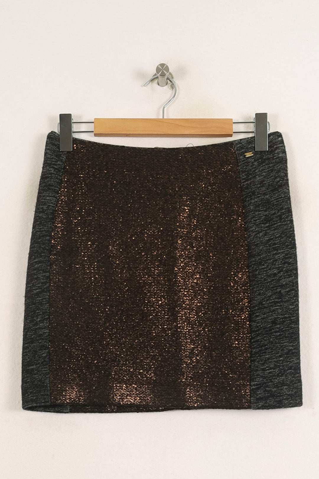 Jupe Courte Marron et Gris - Taille M/38 de la marque IKKS | PARAD75175 - Vendu par Paradigme - Image 2