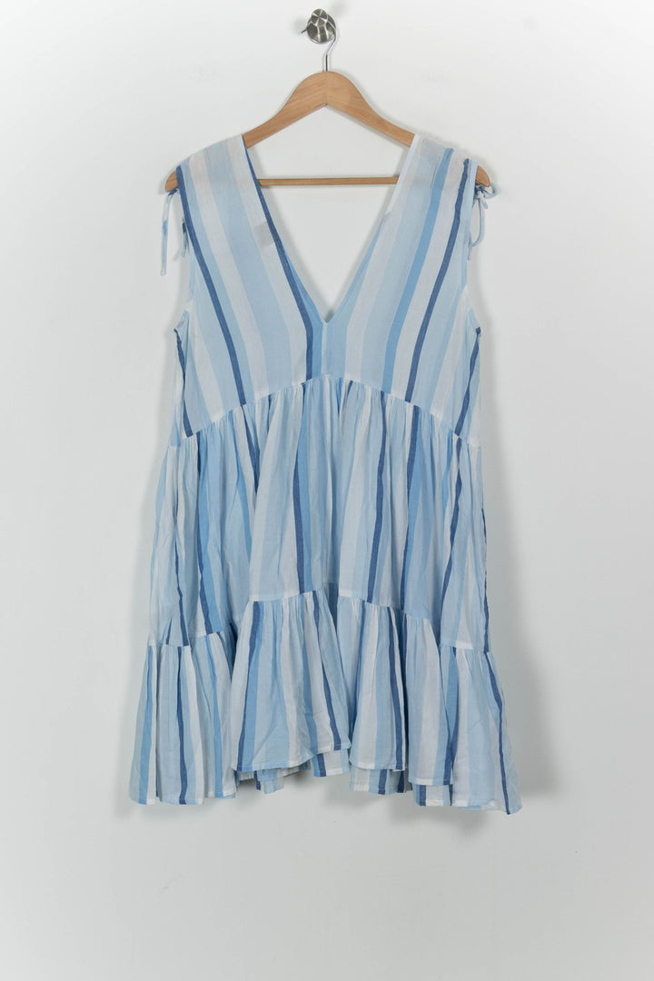 Robe Midi Bleu et Blanc - Taille L/40 de la marque Claudie Pierlot | PARAD75177 - Vendu par Paradigme - Image 4