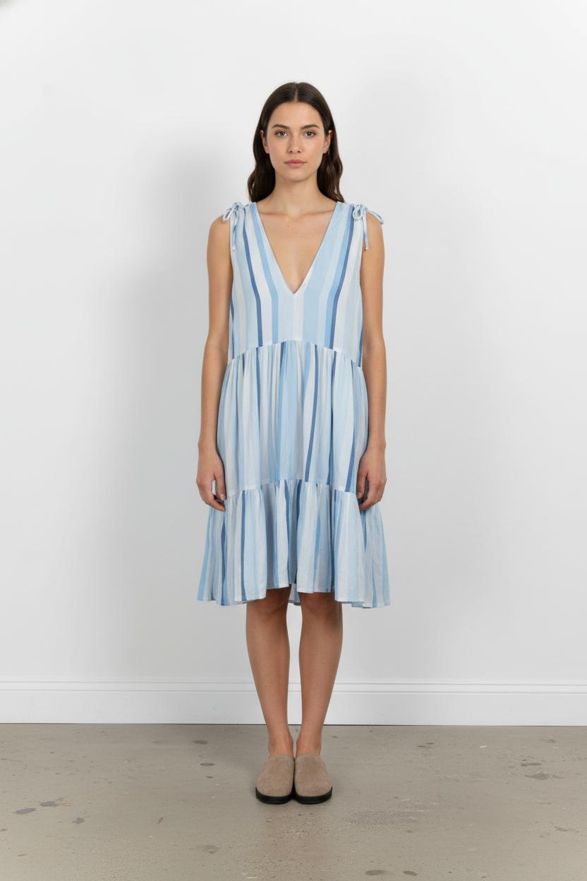 Robe Midi Bleu et Blanc - Taille L/40 de la marque Claudie Pierlot | PARAD75177 - Vendu par Paradigme - Image 1