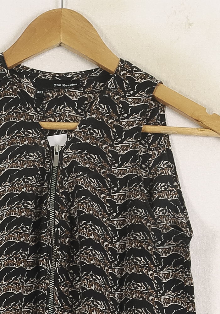 Blouse Sans Manches Marron et Noir - Taille XXS/32 de la marque The Kooples | PARAD75178 - Vendu par Paradigme - Image 3