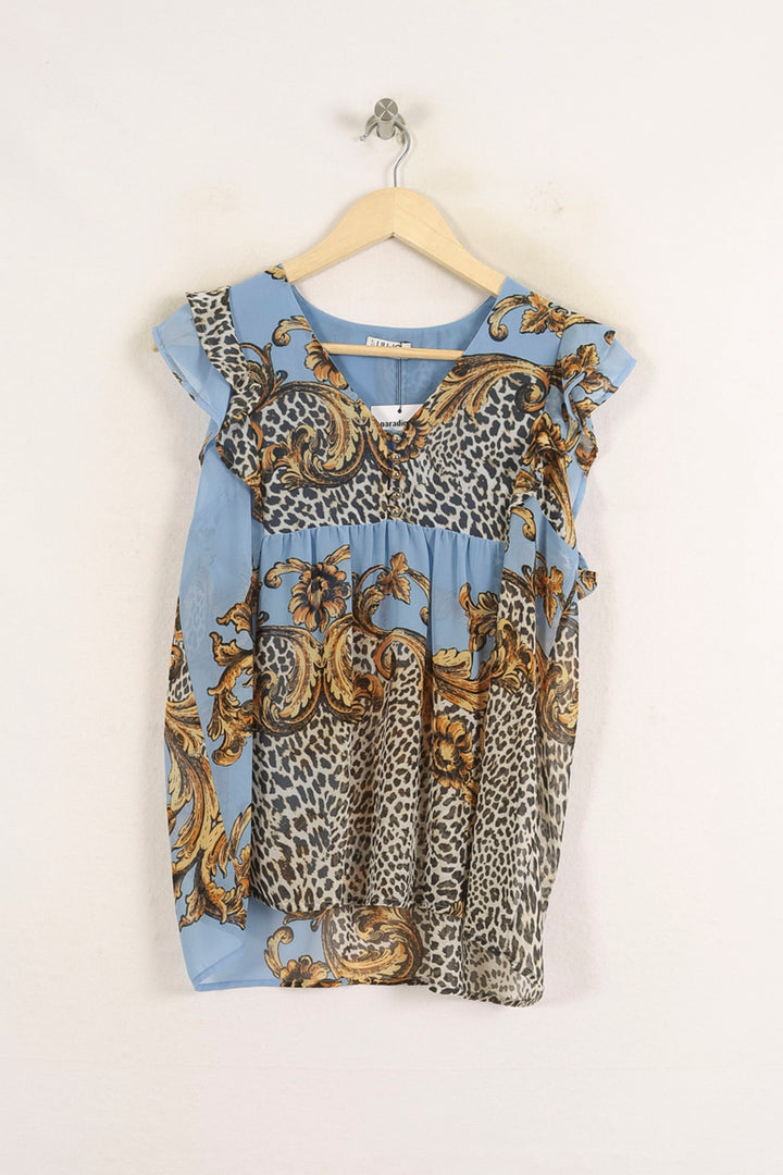 Blouse Bleue et Beige - Taille L/40 de la marque Liu Jo | PARAD75182 - Vendu par Paradigme - Image 2