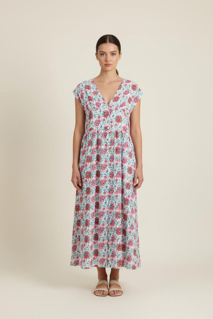 Robe Longue Blanche et Rose - Taille S/36 de la marque Louise Misha | PARAD75223 - Vendu par Paradigme - Image 1