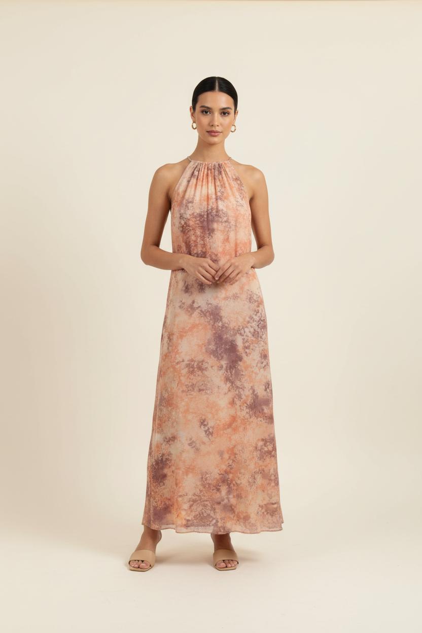 Robe Longue Orange et Violette - Taille XS/34 de la marque Louise Misha | PARAD75225 - Vendu par Paradigme - Image 1