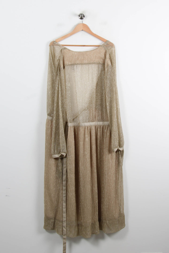 Robe Longue Beige et Dorée - Taille S/36 de la marque Louise Misha | PARAD75228 - Vendu par Paradigme - Image 4