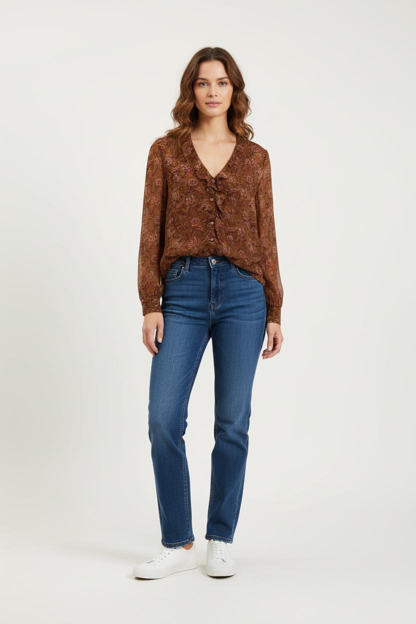 Blouse Marron - Taille XS/34 de la marque Louise Misha | PARAD75230 - Vendu par Paradigme - Image 1