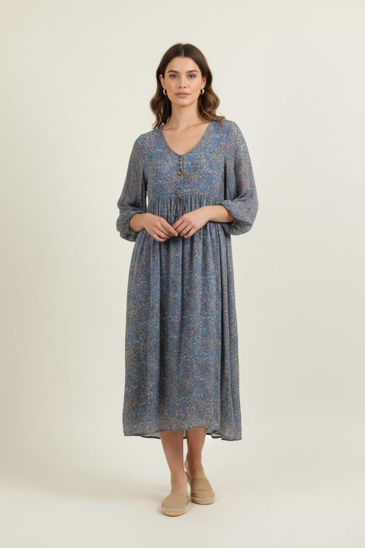 Robe Fleurie Bleue - Taille S/36 de la marque Louise Misha | PARAD75234 - Vendu par Paradigme - Image 1
