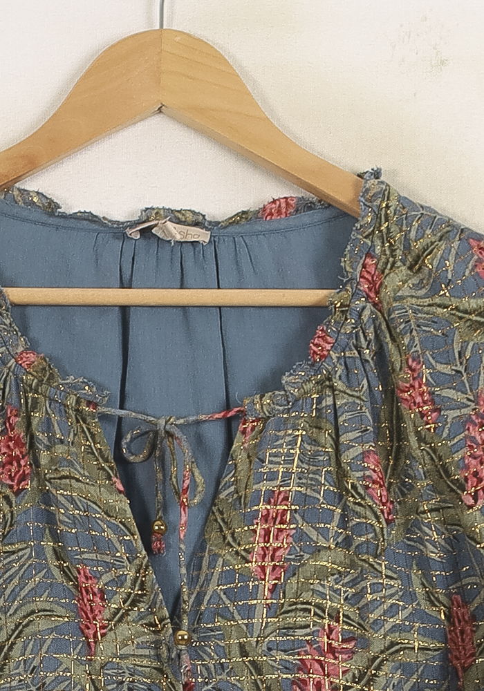 Blouse Bleue et Verte - Taille L/40 de la marque Louise Misha | PARAD75237 - Vendu par Paradigme - Image 3