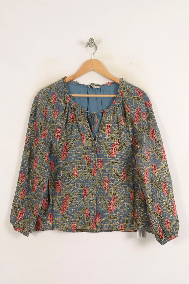 Blouse Bleue et Verte - Taille L/40 de la marque Louise Misha | PARAD75237 - Vendu par Paradigme - Image 2