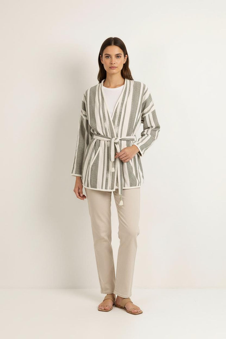 Kimono Blanc et Vert - Taille S/36 de la marque Louise Misha | PARAD75252 - Vendu par Paradigme - Image 1