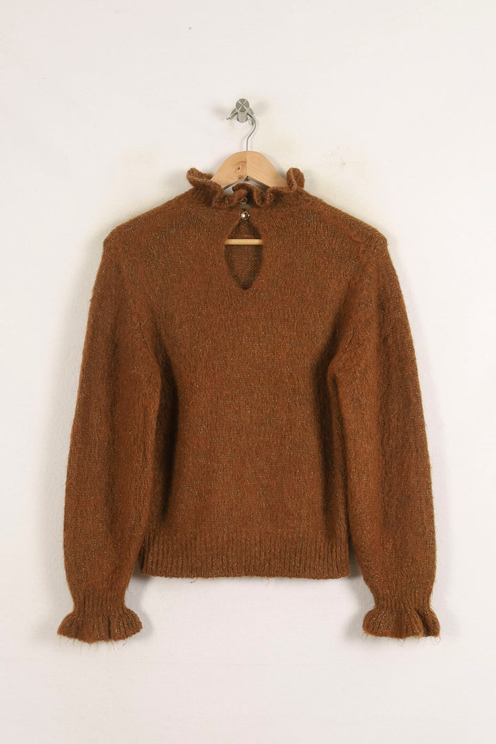 Pull Col Volant Marron - Taille S/36 de la marque Louise Misha | PARAD75256 - Vendu par Paradigme - Image 4