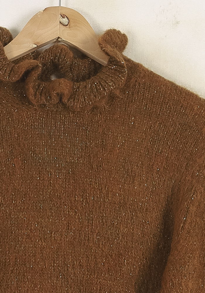 Pull Col Volant Marron - Taille S/36 de la marque Louise Misha | PARAD75256 - Vendu par Paradigme - Image 3