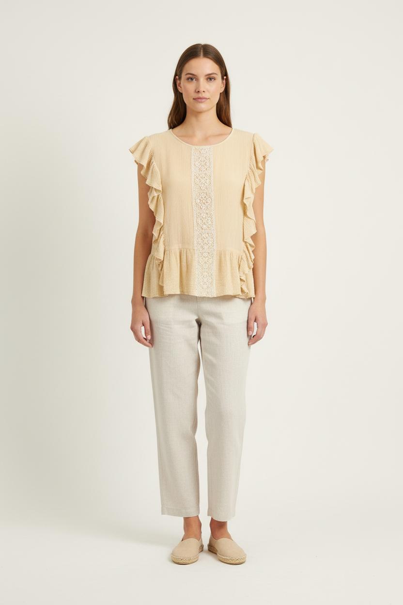 Blouse Beige - Taille L/40 de la marque Louise Misha | PARAD75262 - Vendu par Paradigme - Image 1
