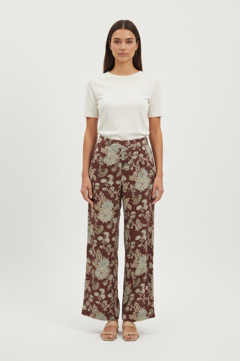 Pantalon Large Marron et Beige - Taille M/38 de la marque Louise Misha | PARAD75281 - Vendu par Paradigme - Image 1