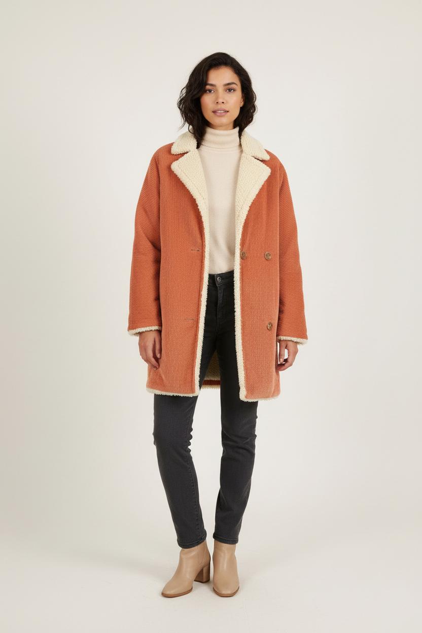 Manteau Orange et Écru - Taille S/36 de la marque Louise Misha | PARAD75284 - Vendu par Paradigme - Image 1