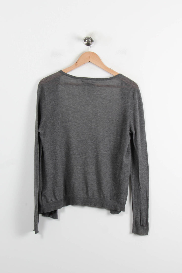 Cardigan Gris - Taille S/36 de la marque American Vintage | PARAD75289 - Vendu par Paradigme - Image 4
