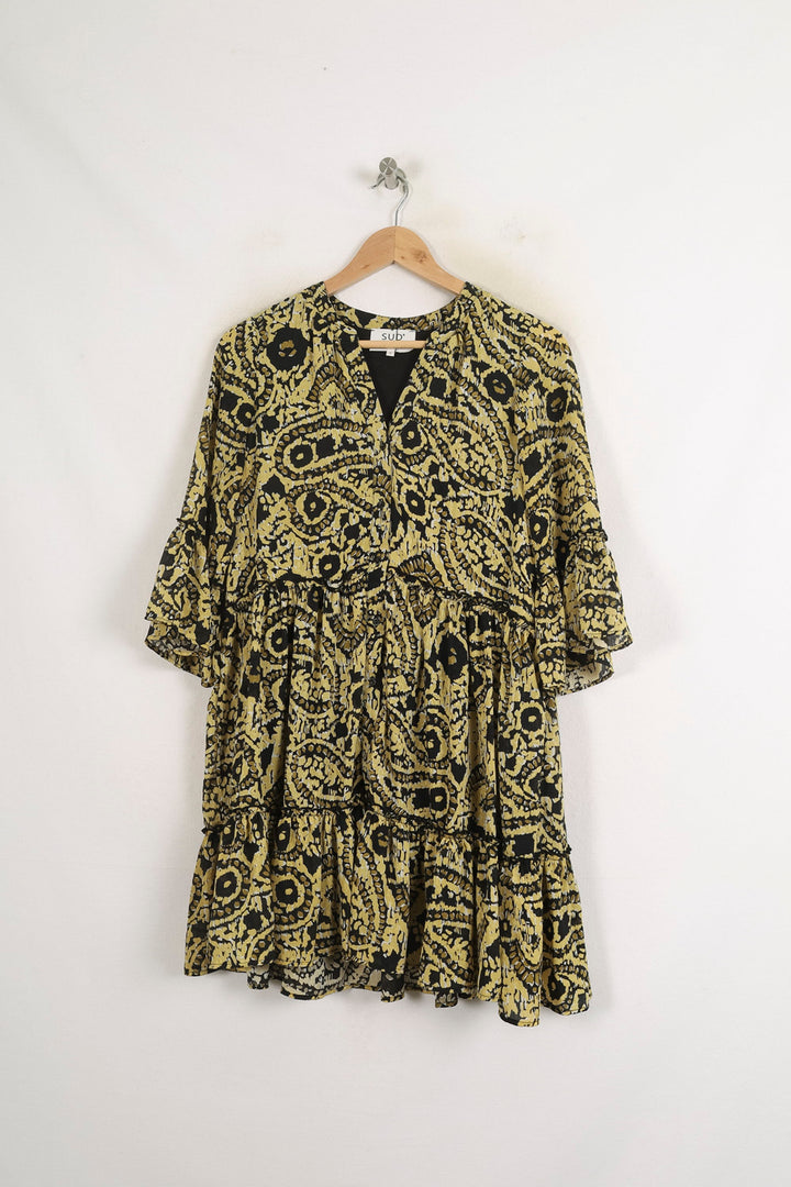 Robe Midi Jaune et Noire - Taille S/36 de la marque Sud express | PARAD75306 - Vendu par Paradigme - Image 2