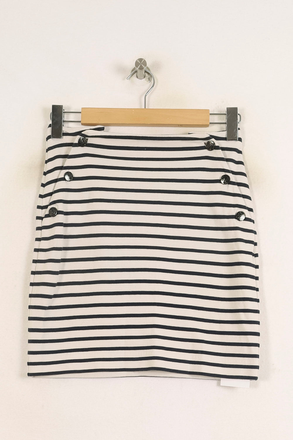 Jupe Courte Rayée Noire et Blanche - Taille M/38 de la marque Des petits hauts | PARAD75344 - Vendu par Paradigme - Image 2