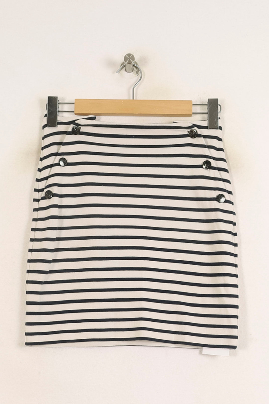 Jupe Courte Rayée Noire et Blanche - Taille M/38 de la marque Des petits hauts | PARAD75344 - Vendu par Paradigme - Image 2
