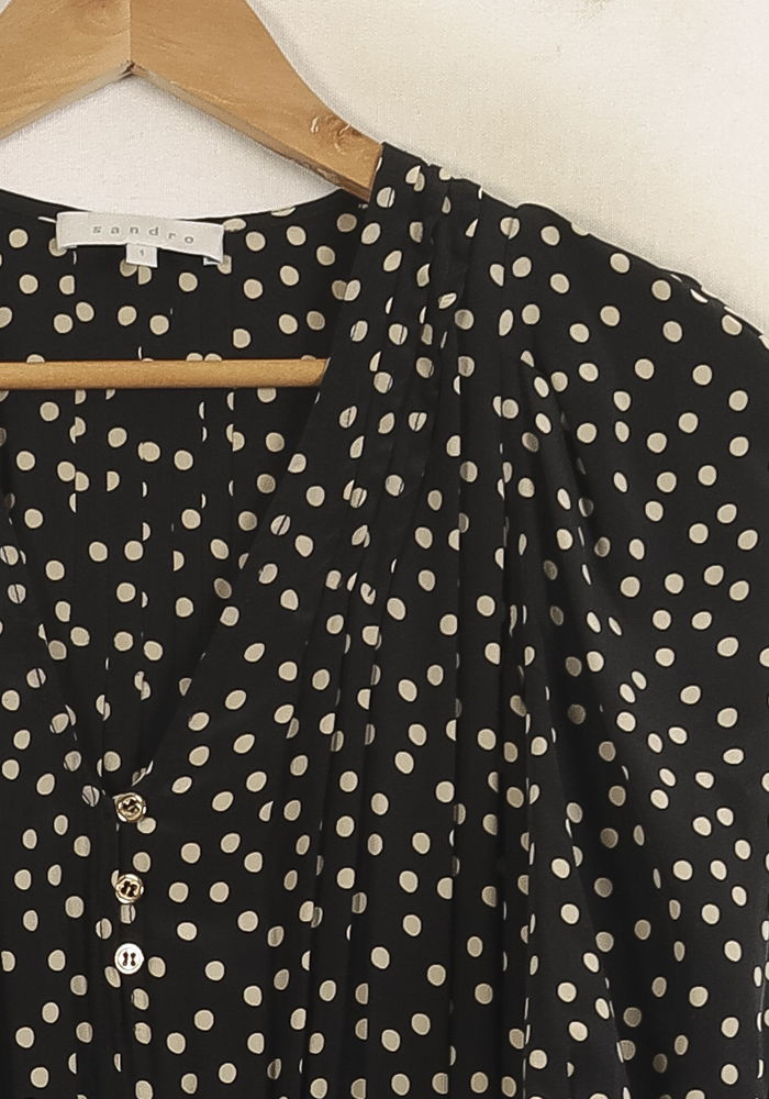 Robe Patineuse Noire et Blanche - Taille S/36 de la marque Sandro | PARAD75348 - Vendu par Paradigme - Image 3