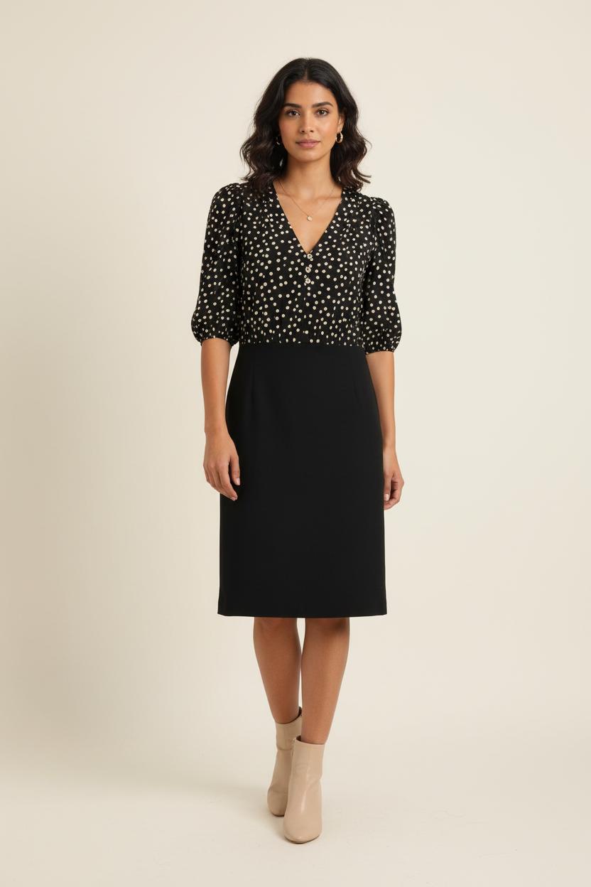 Robe Patineuse Noire et Blanche - Taille S/36 de la marque Sandro | PARAD75348 - Vendu par Paradigme - Image 1