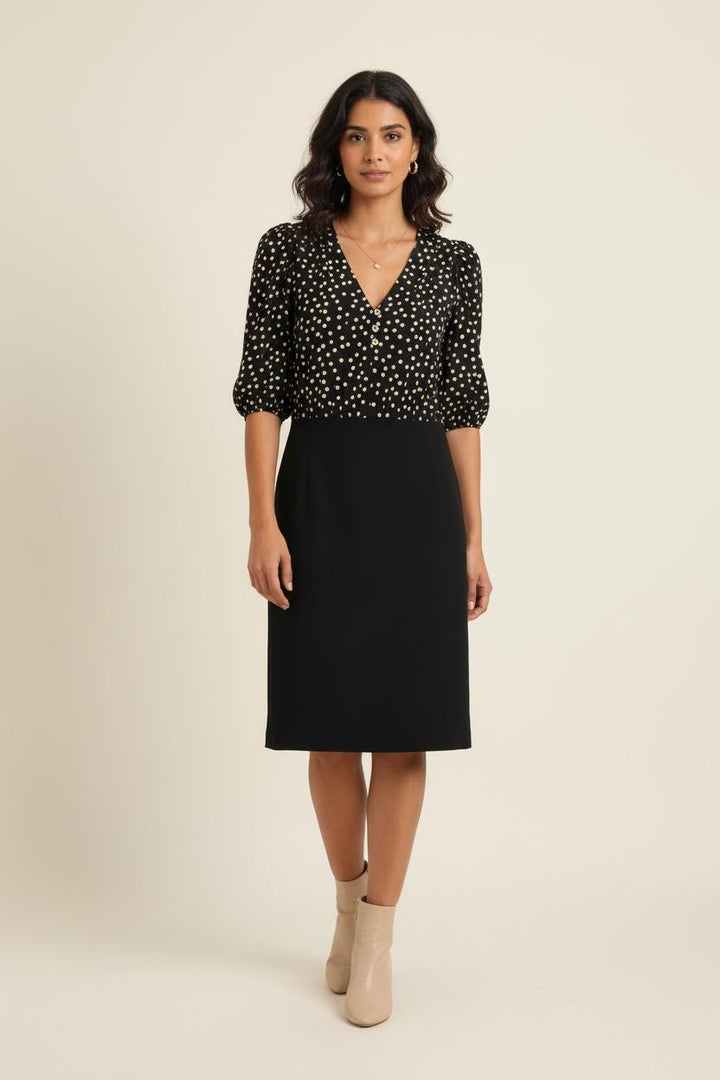 Robe Patineuse Noire et Blanche - Taille S/36 de la marque Sandro | PARAD75348 - Vendu par Paradigme - Image 1