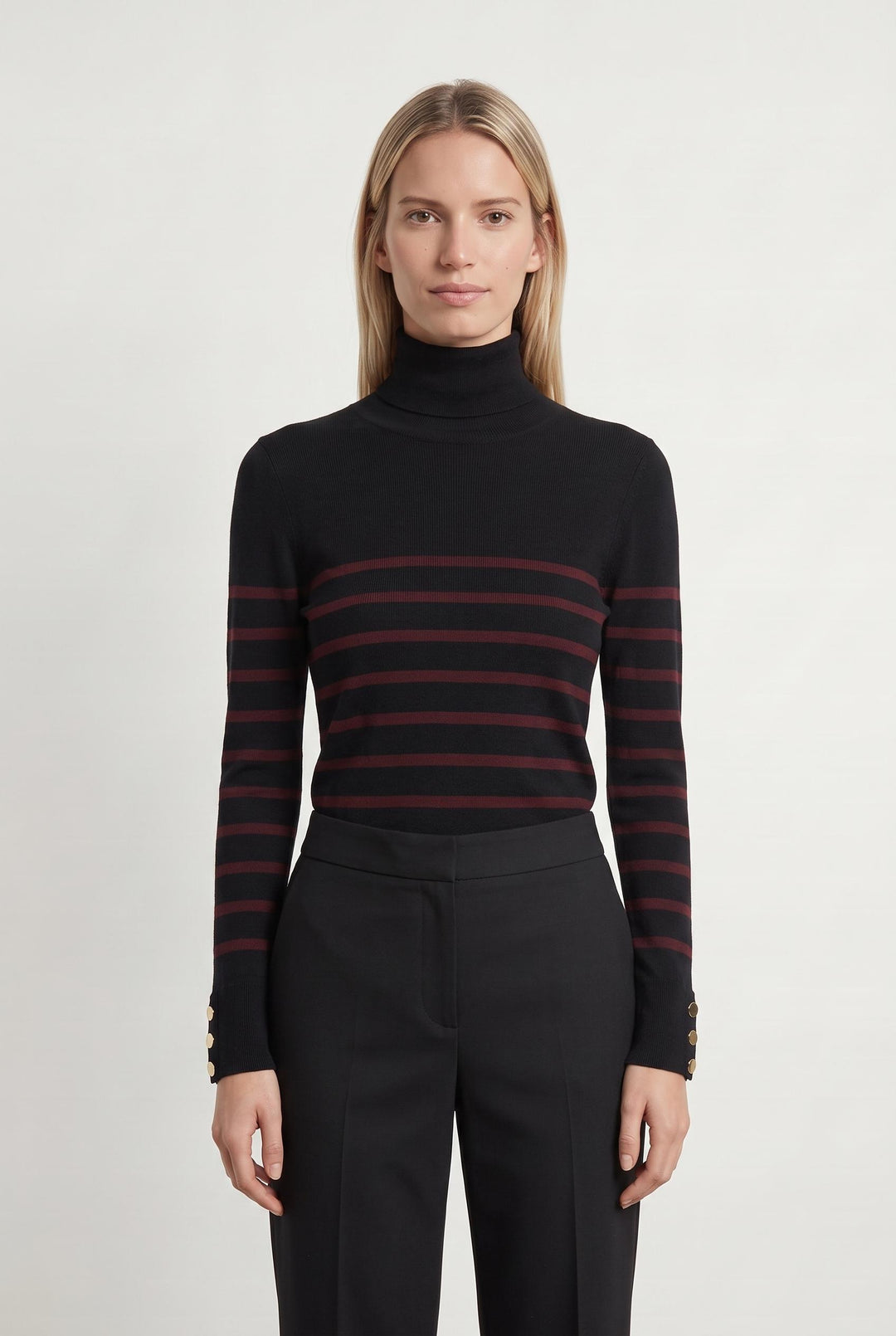 Pull Rayé Noir et Bordeaux - Taille S/36 de la marque Vanessa Bruno | PARAD75374 - Vendu par Paradigme - Image 1