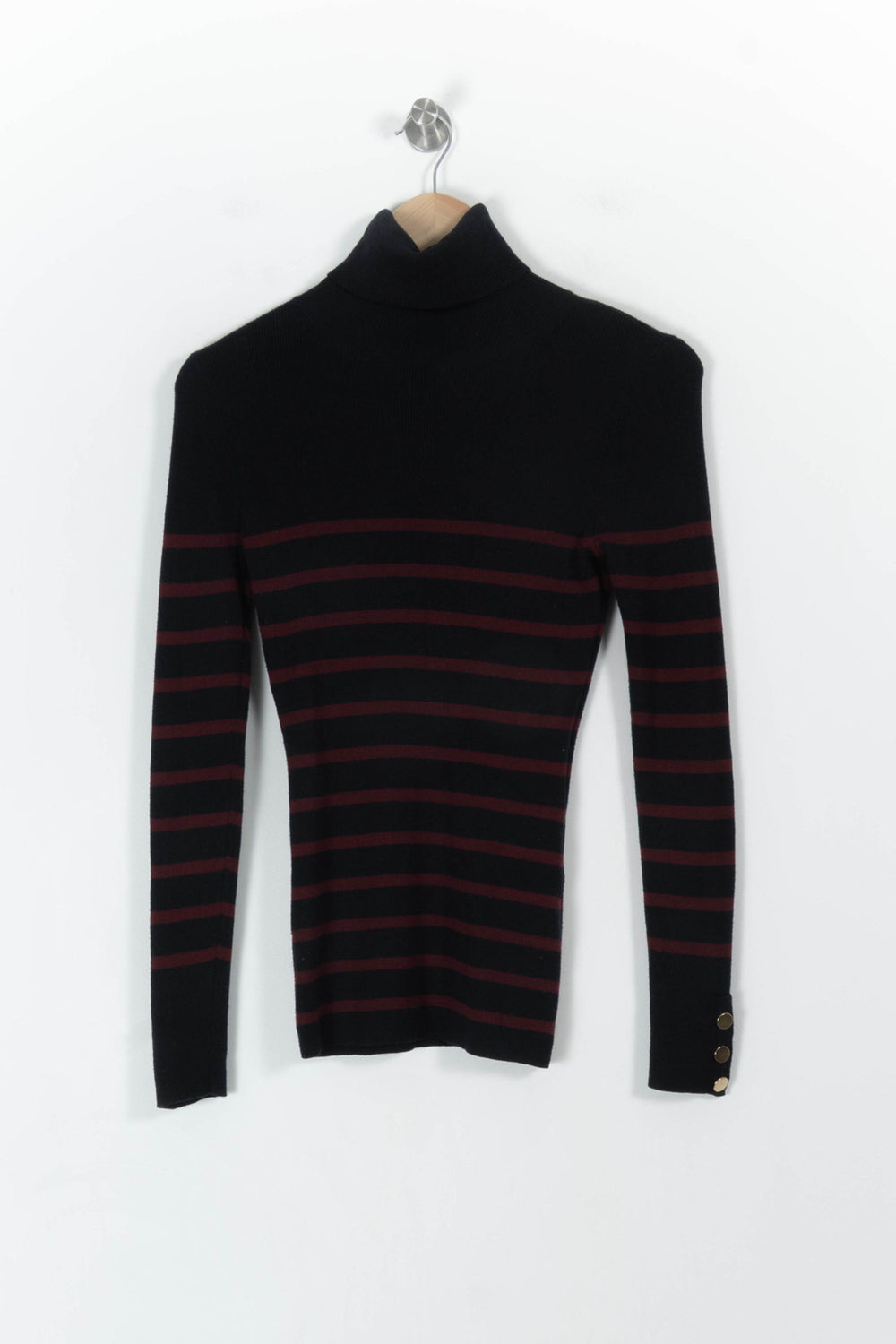 Pull Rayé Noir et Bordeaux - Taille S/36 de la marque Vanessa Bruno | PARAD75374 - Vendu par Paradigme - Image 2