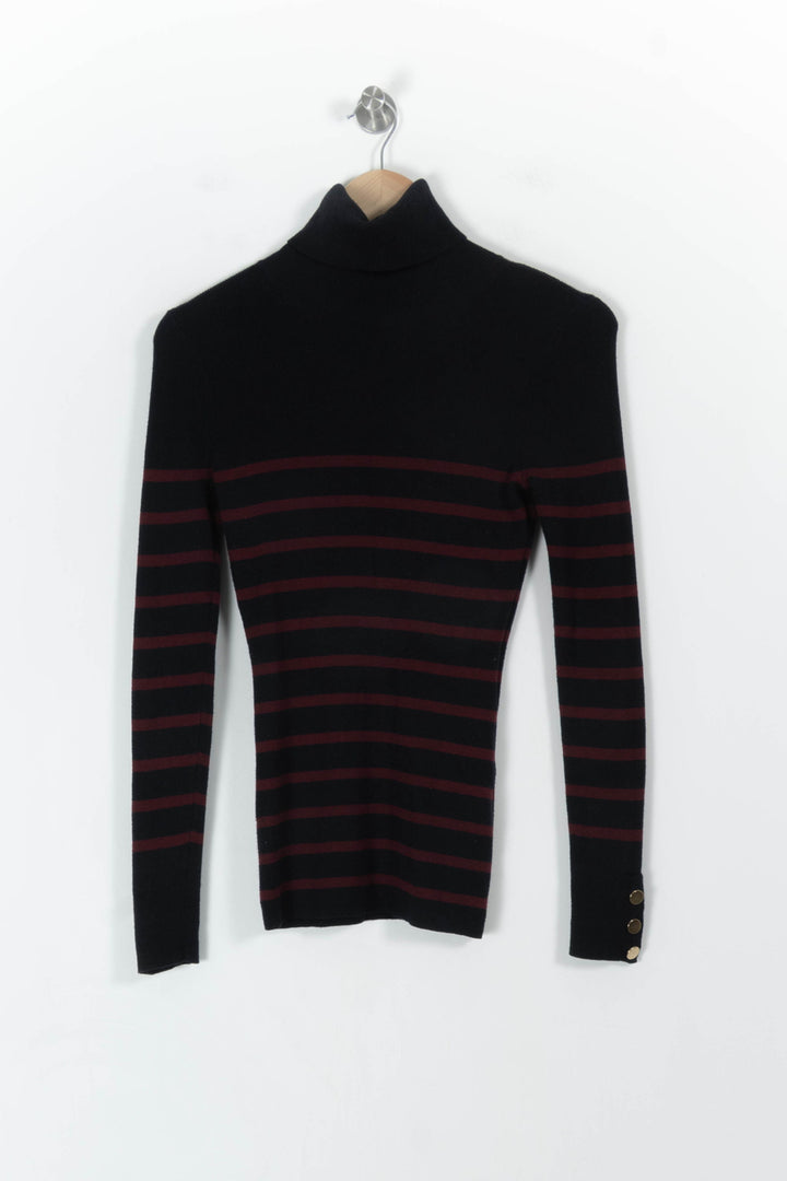 Pull Rayé Noir et Bordeaux - Taille S/36 de la marque Vanessa Bruno | PARAD75374 - Vendu par Paradigme - Image 2