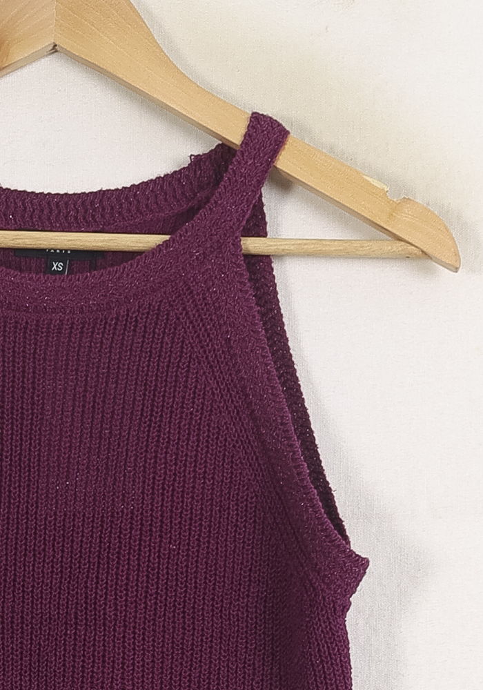 Débardeur Violet - Taille XS/34 de la marque Caroll | PARAD75377 - Vendu par Paradigme - Image 3