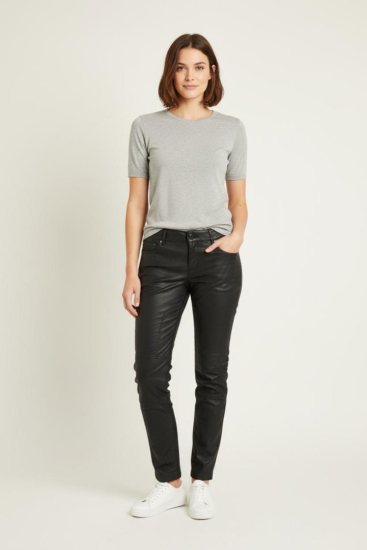 Pantalon Cuir Noir - Taille S/36 de la marque IKKS | PARAD75391 - Vendu par Paradigme - Image 1
