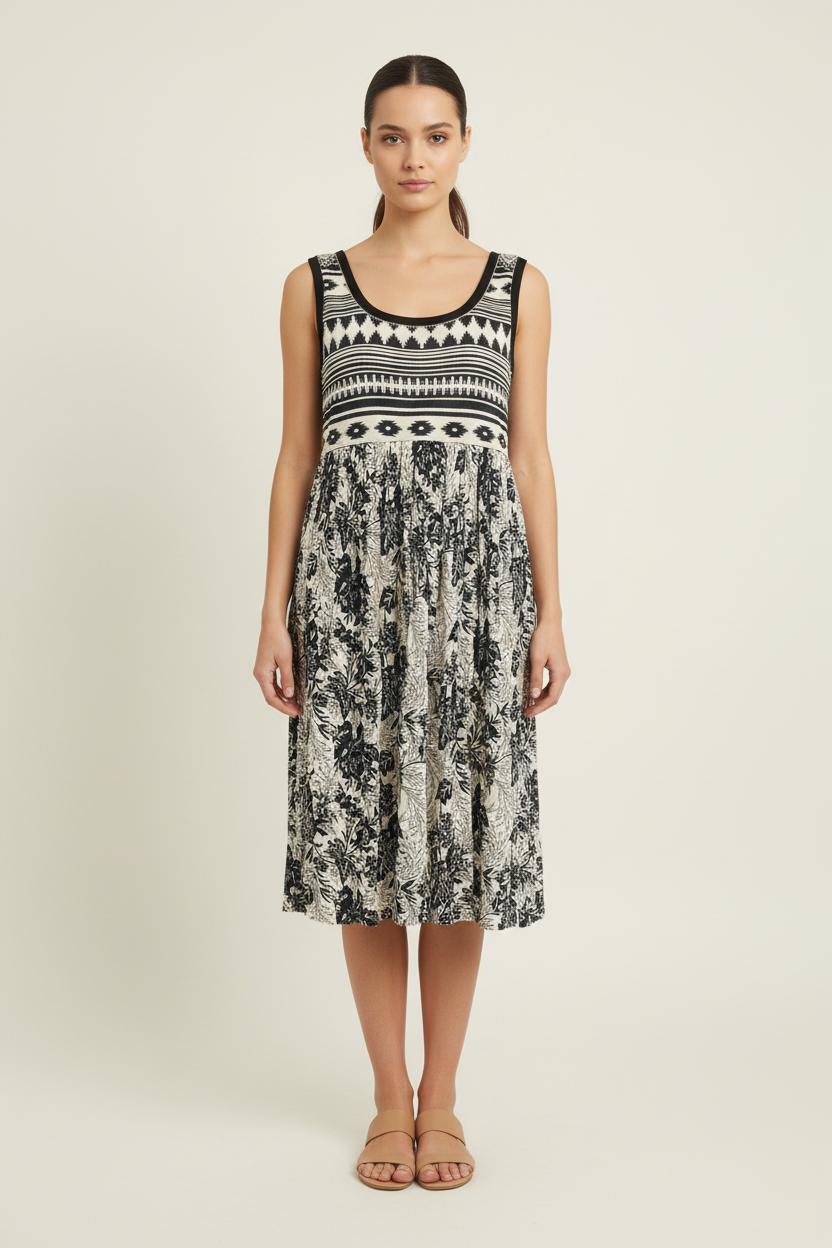 Robe Midi Noire et Blanche - Taille S/36 de la marque Derhy | PARAD75395 - Vendu par Paradigme - Image 1