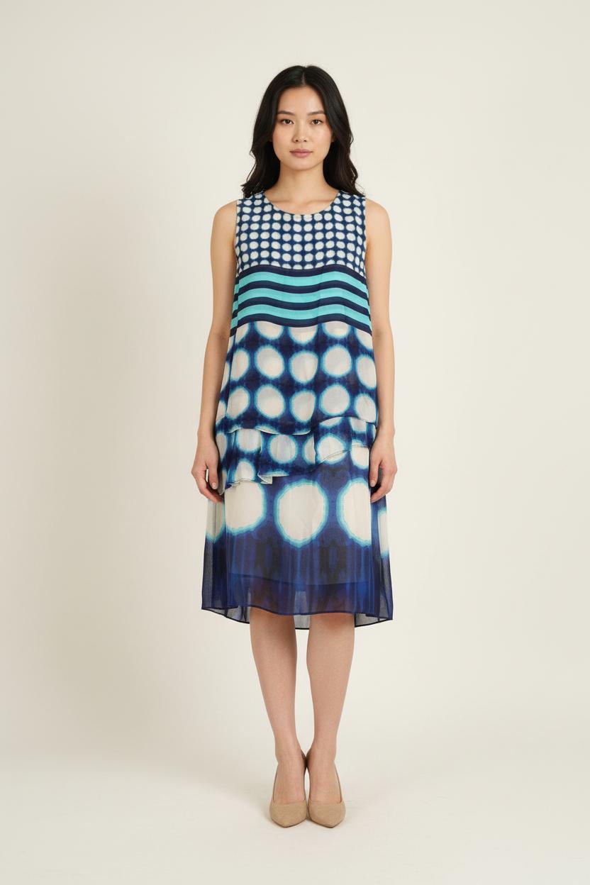 Robe Midi Bleue et Blanche - Taille M/38 de la marque Derhy | PARAD75397 - Vendu par Paradigme - Image 1