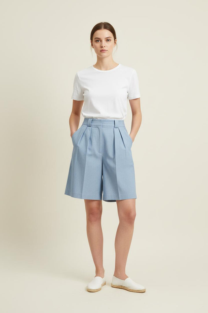 Bermuda Bleu - Taille S/36 de la marque Ines de la Fressange Paris | PARAD75500 - Vendu par Paradigme - Image 1