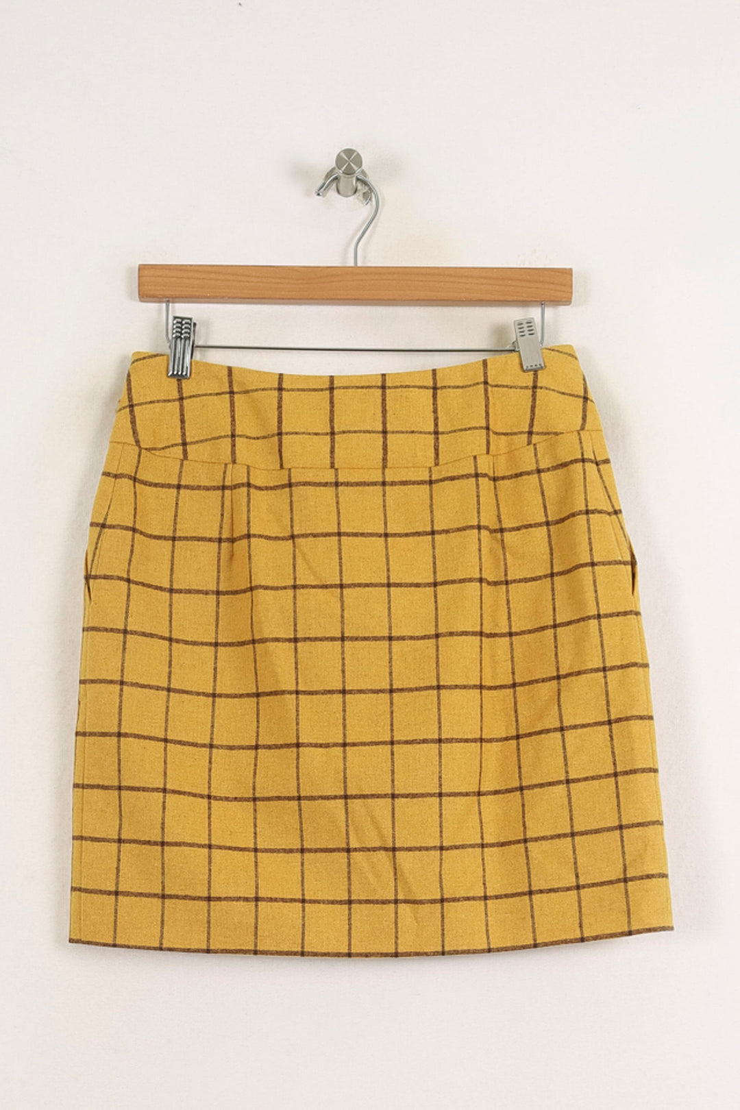 Jupe Midi Jaune à Carreaux - Taille M/38 de la marque Ines de la Fressange Paris | PARAD75501 - Vendu par Paradigme - Image 4