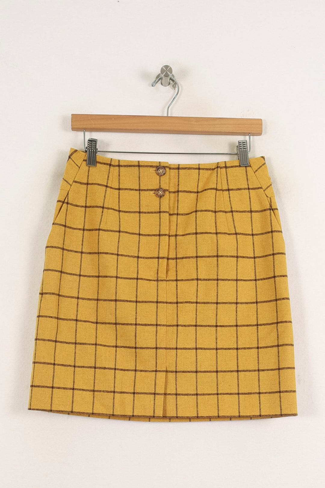 Jupe Midi Jaune à Carreaux - Taille M/38 de la marque Ines de la Fressange Paris | PARAD75501 - Vendu par Paradigme - Image 2