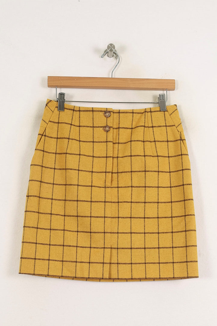 Jupe Midi Jaune à Carreaux - Taille M/38 de la marque Ines de la Fressange Paris | PARAD75501 - Vendu par Paradigme - Image 2