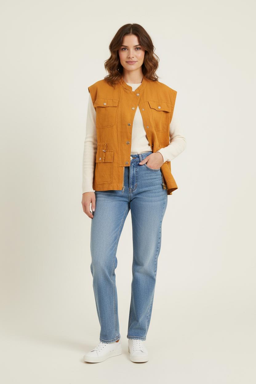 Gilet Jaune - Taille L/40 de la marque La Fée Maraboutée | PARAD75502 - Vendu par Paradigme - Image 1