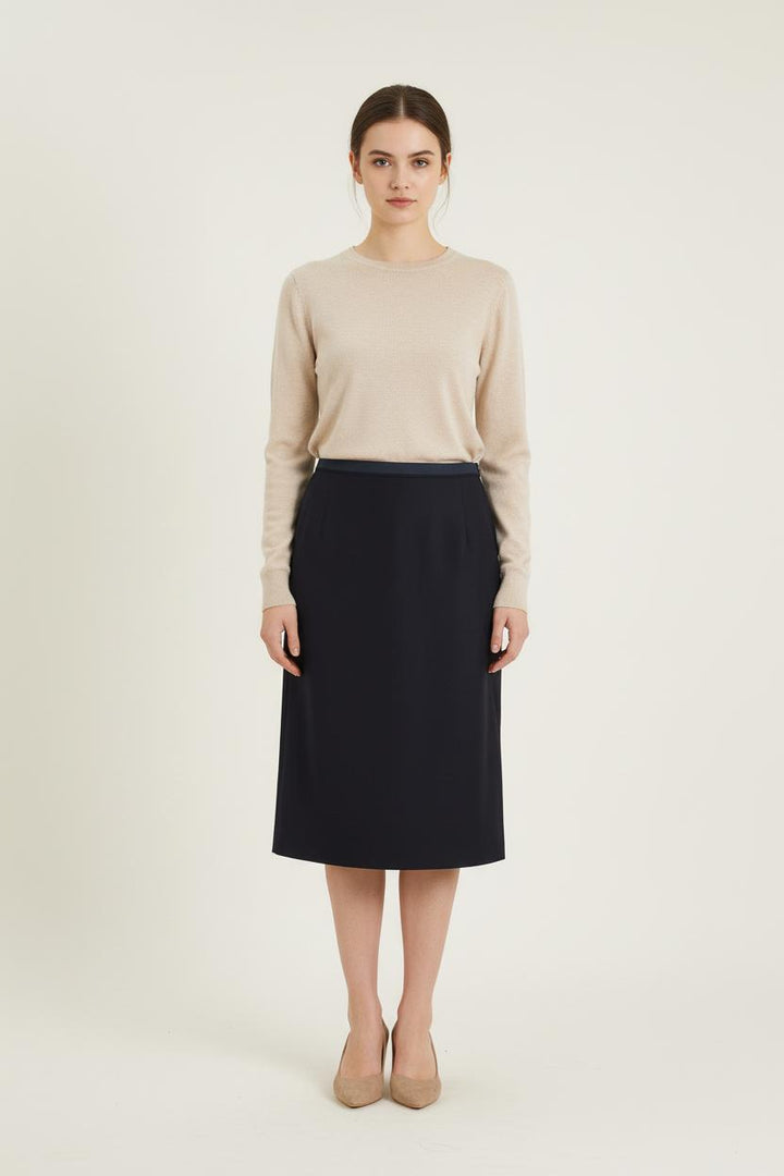 Jupe Midi Bleue - Taille S/36 de la marque Ines de la Fressange Paris | PARAD75504 - Vendu par Paradigme - Image 1