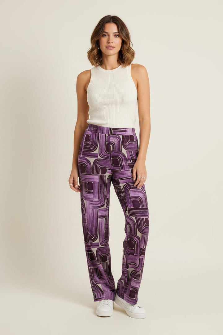 Pantalon Violet et Noir - Taille XL/42 de la marque La Fée Maraboutée | PARAD75508 - Vendu par Paradigme - Image 1