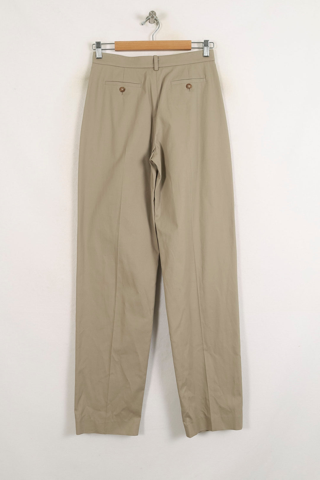 Pantalon Taille Haute Beige - Taille M/38 de la marque Ines de la Fressange Paris | PARAD75510 - Vendu par Paradigme - Image 4