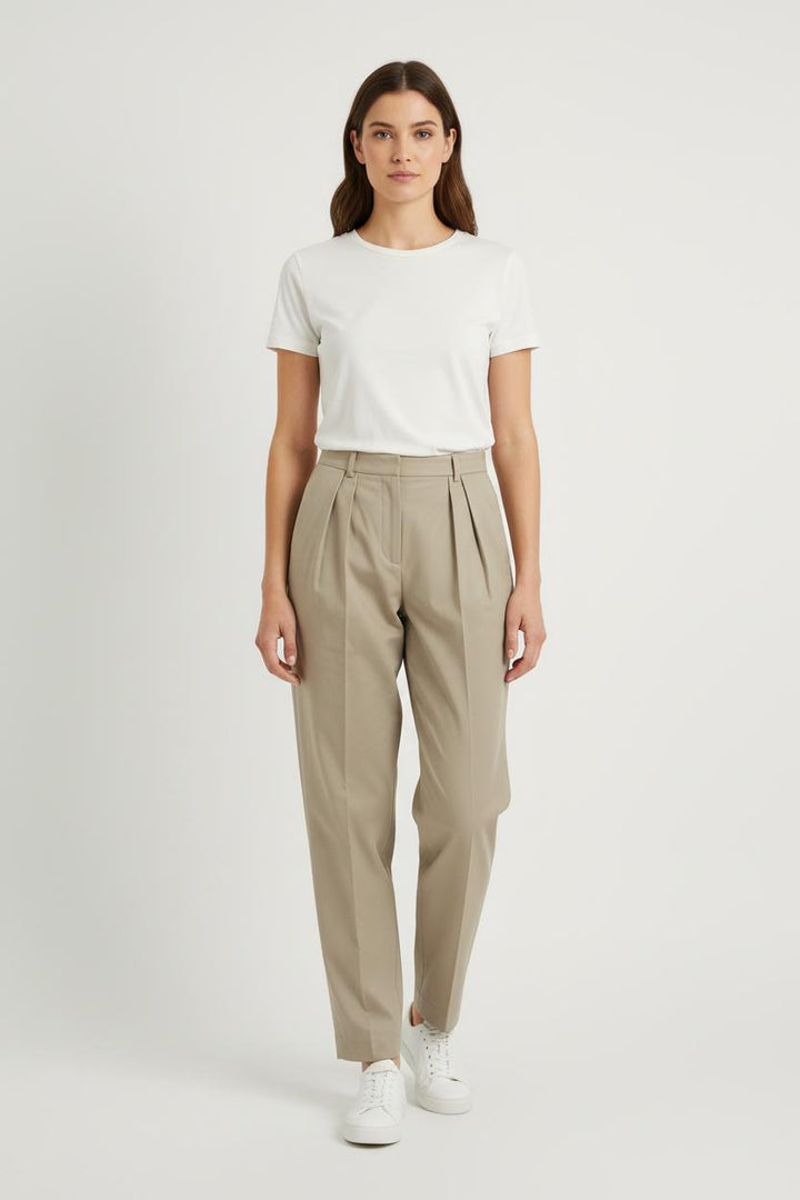 Pantalon Taille Haute Beige - Taille M/38 de la marque Ines de la Fressange Paris | PARAD75510 - Vendu par Paradigme - Image 1