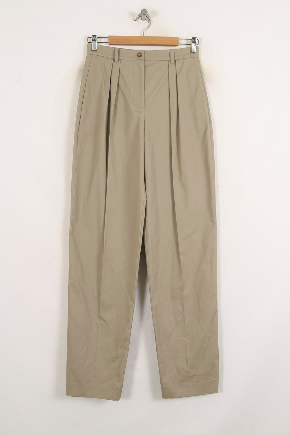 Pantalon Taille Haute Beige - Taille M/38 de la marque Ines de la Fressange Paris | PARAD75510 - Vendu par Paradigme - Image 2