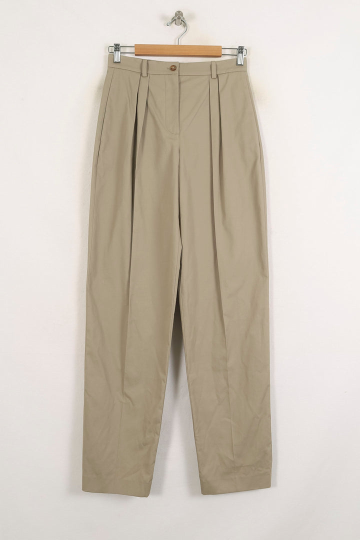 Pantalon Taille Haute Beige - Taille M/38 de la marque Ines de la Fressange Paris | PARAD75510 - Vendu par Paradigme - Image 2