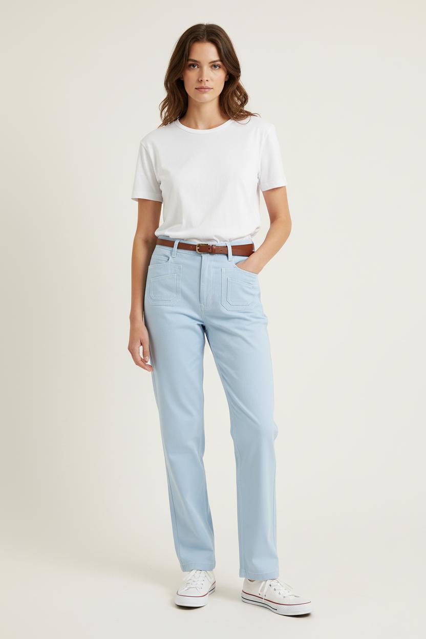 Pantalon Droit Bleu Clair - Taille S/36 de la marque Ines de la Fressange Paris | PARAD75513 - Vendu par Paradigme - Image 1