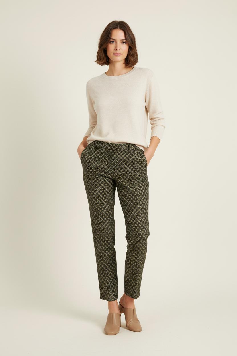 Pantalon Imprimé Vert et Noir - Taille S/36 de la marque Ines de la Fressange Paris | PARAD75514 - Vendu par Paradigme - Image 1