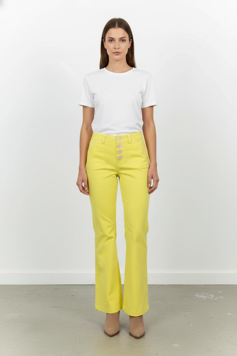 Pantalon Évasé Jaune - Taille S/36 de la marque Ines de la Fressange Paris | PARAD75515 - Vendu par Paradigme - Image 1