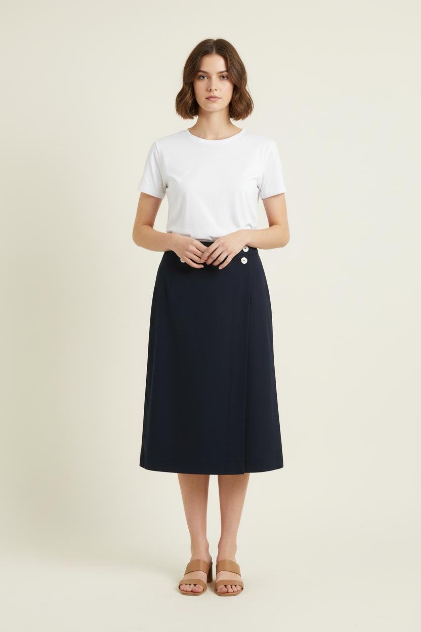 Jupe Midi Bleue - Taille M/38 de la marque Ines de la Fressange Paris | PARAD75516 - Vendu par Paradigme - Image 1
